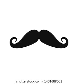 Mustache Icon Vector Logo Template Flat Design