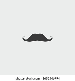 icono del bigote. vector bigote en fondo gris