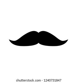 mustache icon vector on white background