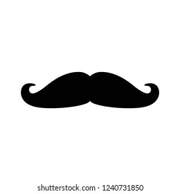 mustache icon vector on white background
