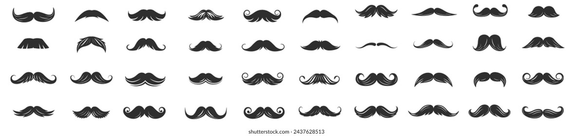 Mustache icon vector set image