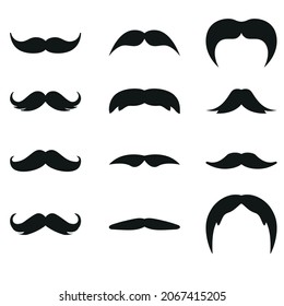 Mustache icon vector set. Men illustration sign collection. Barber symbol or logo.