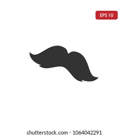 Mustache icon.Barber vector.Retro mustache sign isolated on white background.Simple illustration for web and mobile platforms.