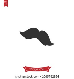 Mustache icon.Barber vector.Retro mustache sign isolated on white background.Simple illustration for web and mobile platforms.