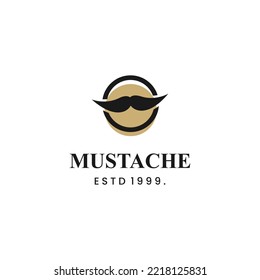 mustache iconic logo design on isolated background
