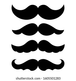 Mustache Icons. Curly mustache. Barber shop icon. Vector set.