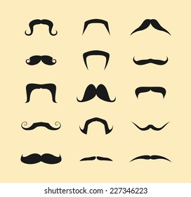 Mustache icons isolated set