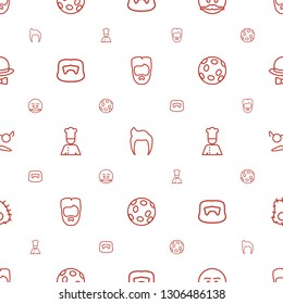 mustache icons pattern seamless white background. Included editable outline man hairstyle, emot with mustache, chef, extinct sea creature icons. mustache icons for web and mobile.