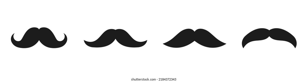 Mustache icons set. Retro style. Vector illustration