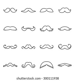 Mustache icons. Vector illustration