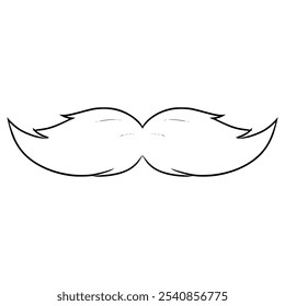 vetor de contorno desenhado à mão da ilustração do bigode