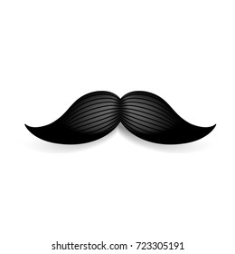 Mustache isolated on white. Black vector vintage moustache. Facial hair.Barber shop. Retro collection. Hipster beard.