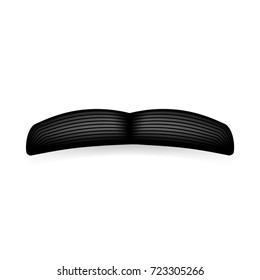 Mustache isolated on white. Black vector vintage moustache. Facial hair.Barber shop. Retro collection. Hipster beard.