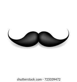 Mustache isolated on white. Black vector vintage moustache. Facial hair.Barber shop. Retro collection. Hipster beard.