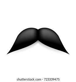 Mustache isolated on white. Black vector vintage moustache. Facial hair.Barber shop. Retro collection. Hipster beard.