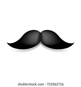 Mustache isolated on white. Black vector vintage moustache. Facial hair.Barber shop. Retro collection. Hipster beard.