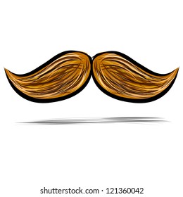 Mustache isolated on white. Hand drawing sketch vector illustration