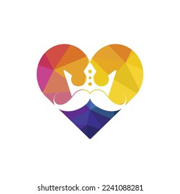 Diseño del logo del vector del vector king bigote. Elegante y elegante logo de la corona de bigote.	