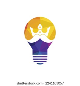 Diseño del logo del vector del vector king bigote. Elegante y elegante logo de la corona de bigote.	