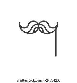 Mustache line icon, outline vector sign, linear style pictogram isolated on white. Symbol, logo illustration. Editable stroke