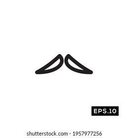 Mustache line icon vector. Daddy icon or logo symbol vector