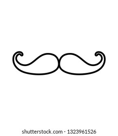 Mustache line icon vector symbol isolated on white eps 10