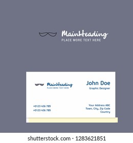 Mustache  logo Design with business card template. Elegant corporate identity. - Vector