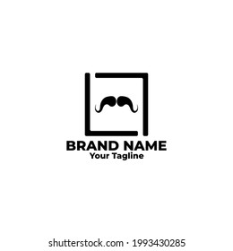 a mustache logo design, a simple and elegant logo, this logo is perfect for a clothing identity, or a clothing store.