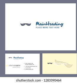 Mustache  Logo design with Tagline & Front and Back Busienss Card Template. Vector Creative Design