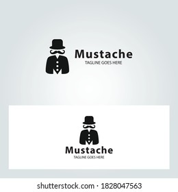 Mustache logo design template. Vector illustration
