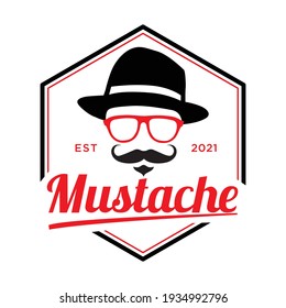 Mustache Logo Illustration Design Template. 