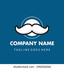 mustache logo template vector design