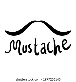 Mustache logo with text vector illustration 