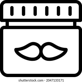 icono de línea delgada del vector de loción de bigote