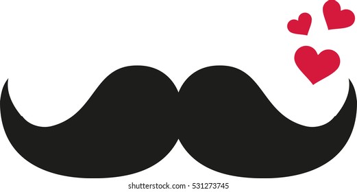 Mustache lovely hearts