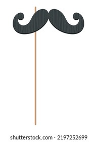 mustache male accessory in stick icon