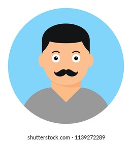 Mustache man Flat Icon