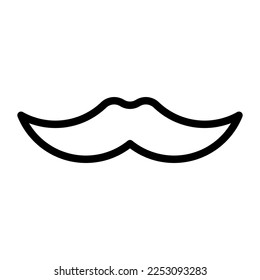 Línea de icono del hombre bigote aislada en fondo blanco. Icono delgado plano negro sobre el estilo de contorno moderno. Símbolo lineal y trazo editable. Ilustración vectorial de trazo simple y píxel perfecto