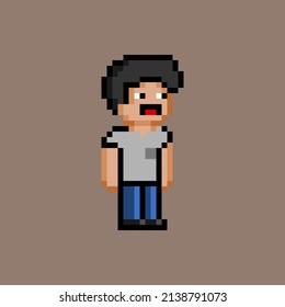Diseño de vectores de píxeles para hombre bigote