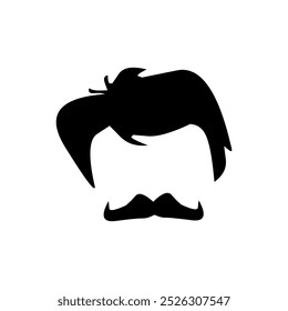 Símbolo de Vector de peinado corto de hombre bigote