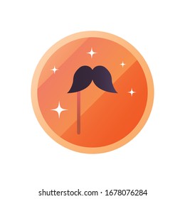 Mustache máscara diseño de icono de estilo degradado, celebración de fiesta feliz cumpleaños sorpresa aniversario de fiesta y tema decorativo Ilustración vectorial