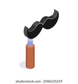 Mustache mask isometric icon, perfect for disguises, parties, and fun social events