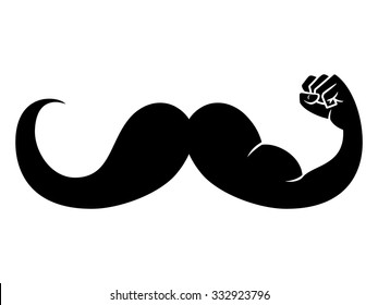 Mustache, men and health concept, november, vector illustration
