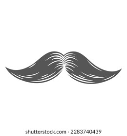 Mustache of Mexican character glyph icon vector illustration. Stamp of funny moustache of latin man, ethnic folklore face mask for festival in Mexico, Mexican tradition and culture retro symbol