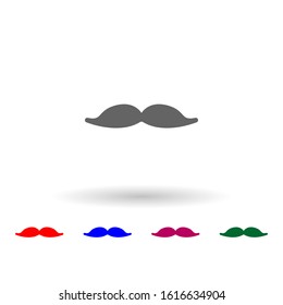 Mustache multi color icon. Simple glyph, flat vector of web icons for ui and ux, website or mobile application