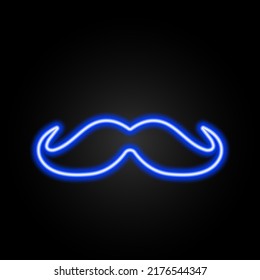 mustache neon sign, modern glowing banner design, colorful modern design trends on black background. Vector illustration.