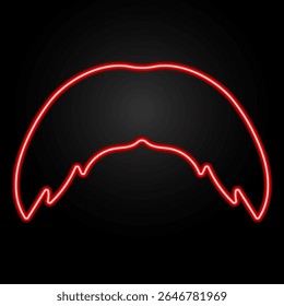 sinal de neon bigode, design de banner brilhante moderno, tendências de design moderno colorido no fundo preto. Ilustração vetorial.