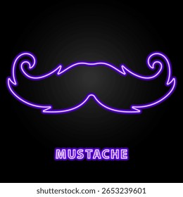 mustache neon sign, modern glowing banner design, colorful modern design trends on black background. Vector illustration.
