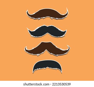 Mustache Noviembre conjunto de vector ilustración plana