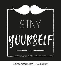 Mustache on black background